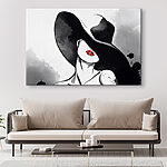 Vászonképek Egy kalapos nő