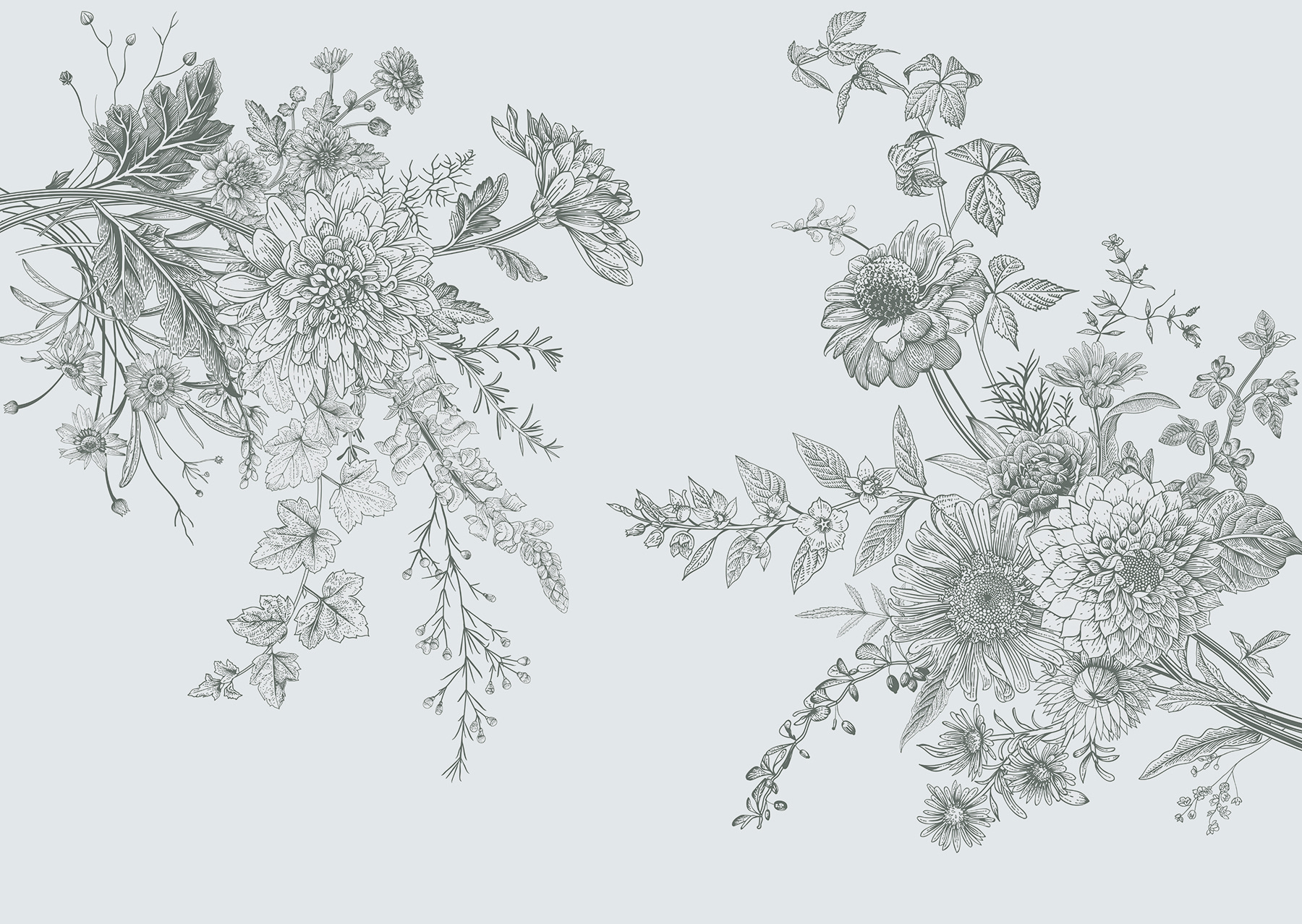 Elegant floral illustration with muted tones