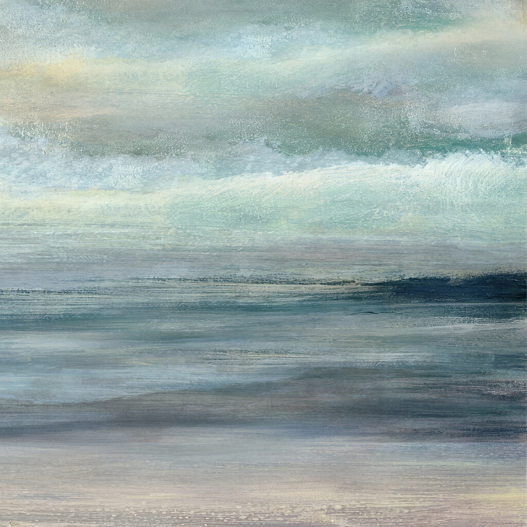 A painting of a beach A painting of a beach