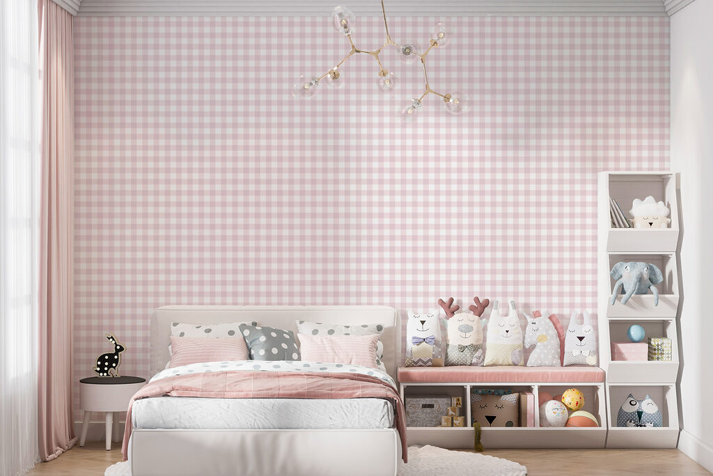 A pink and white checkered pattern