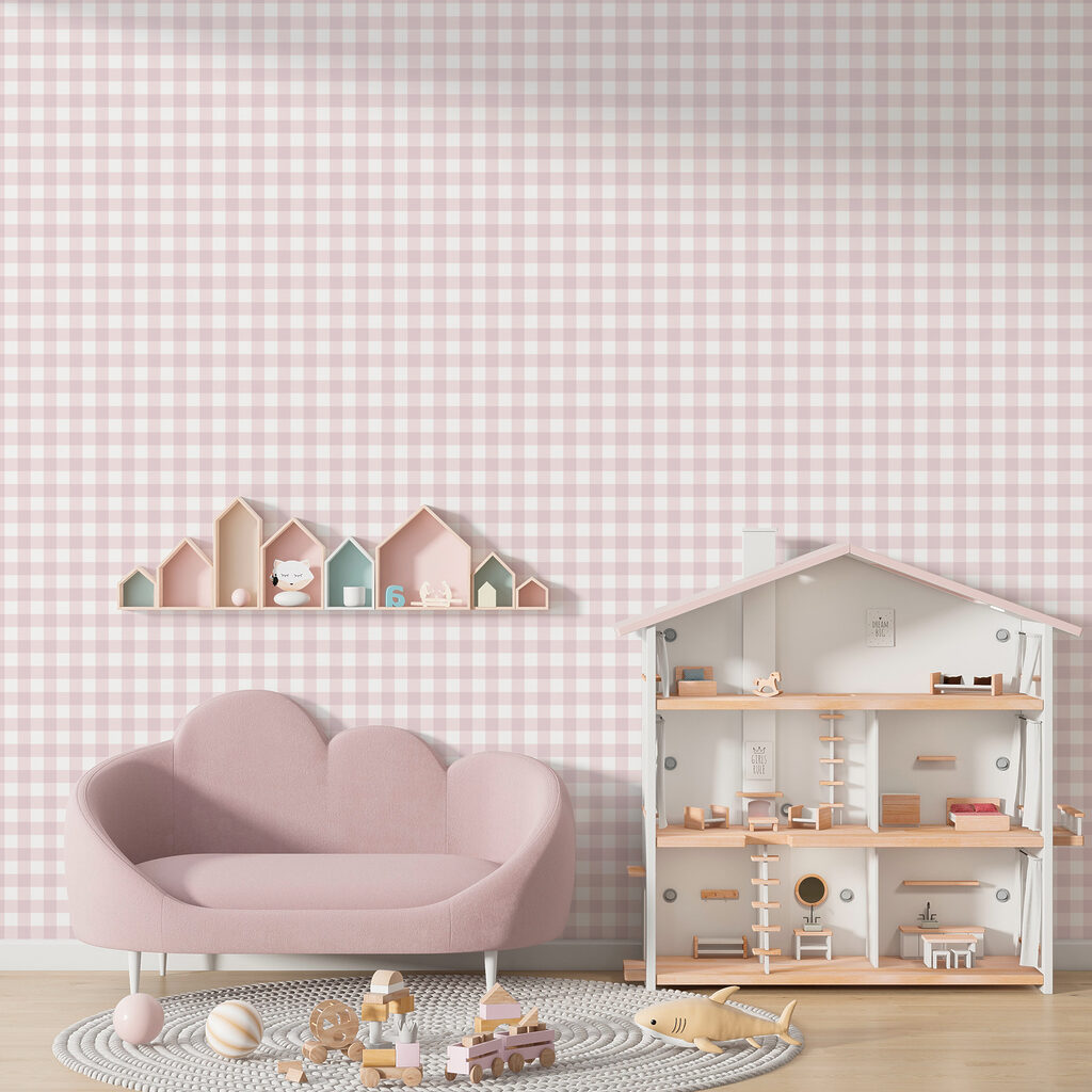 A pink and white checkered pattern