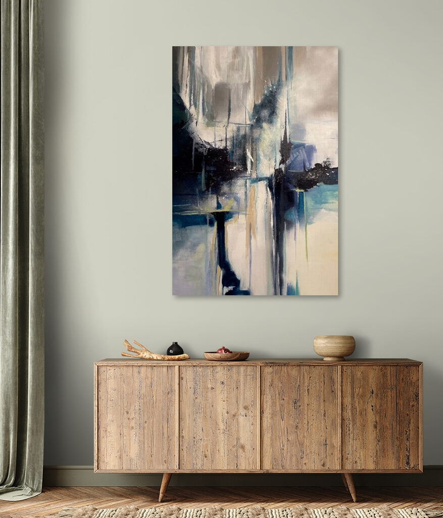 A painting of a city A painting of a city