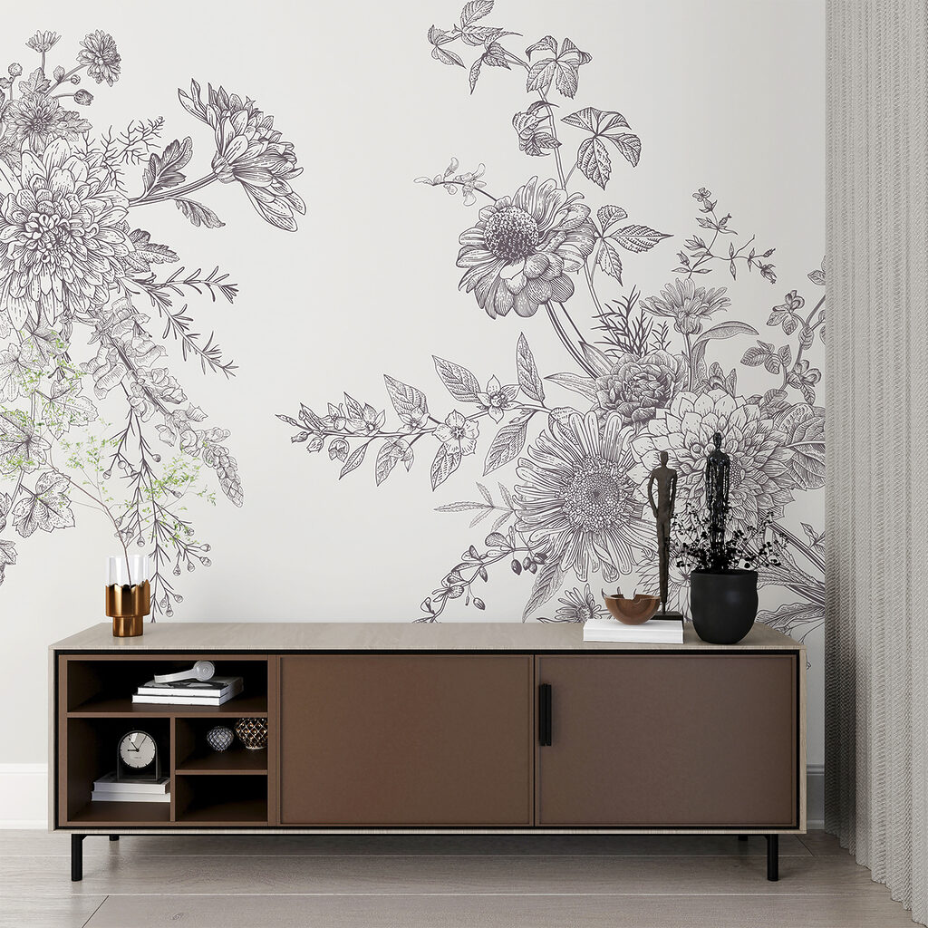 A group of flowers with leaves