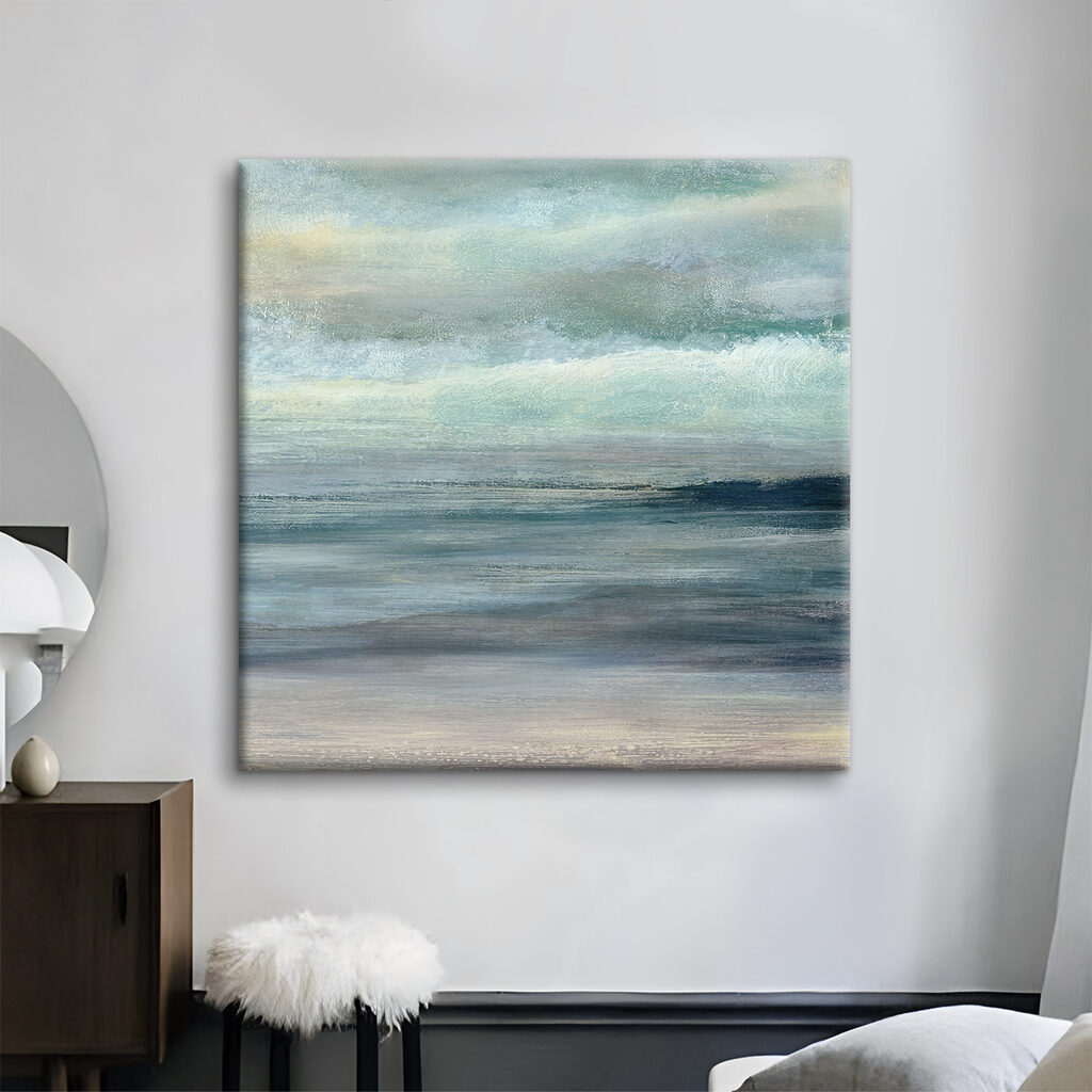 A painting of a beach A painting of a beach