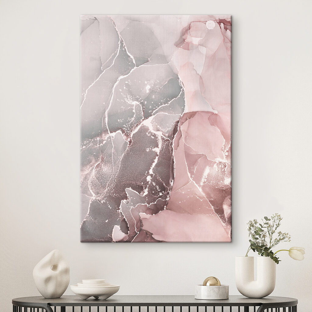 A close up of a painting