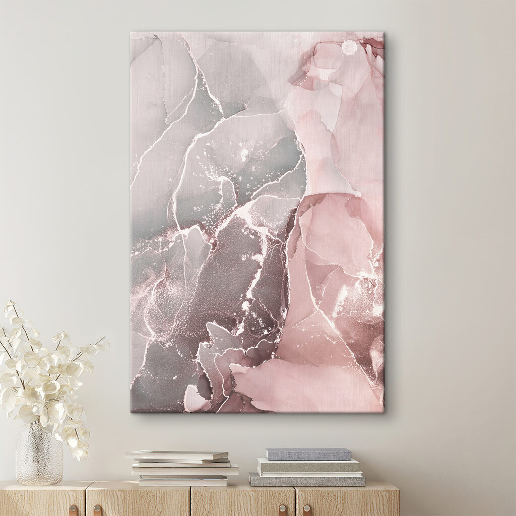 A close up of a painting