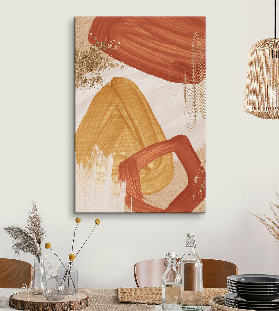 A close up of a painting