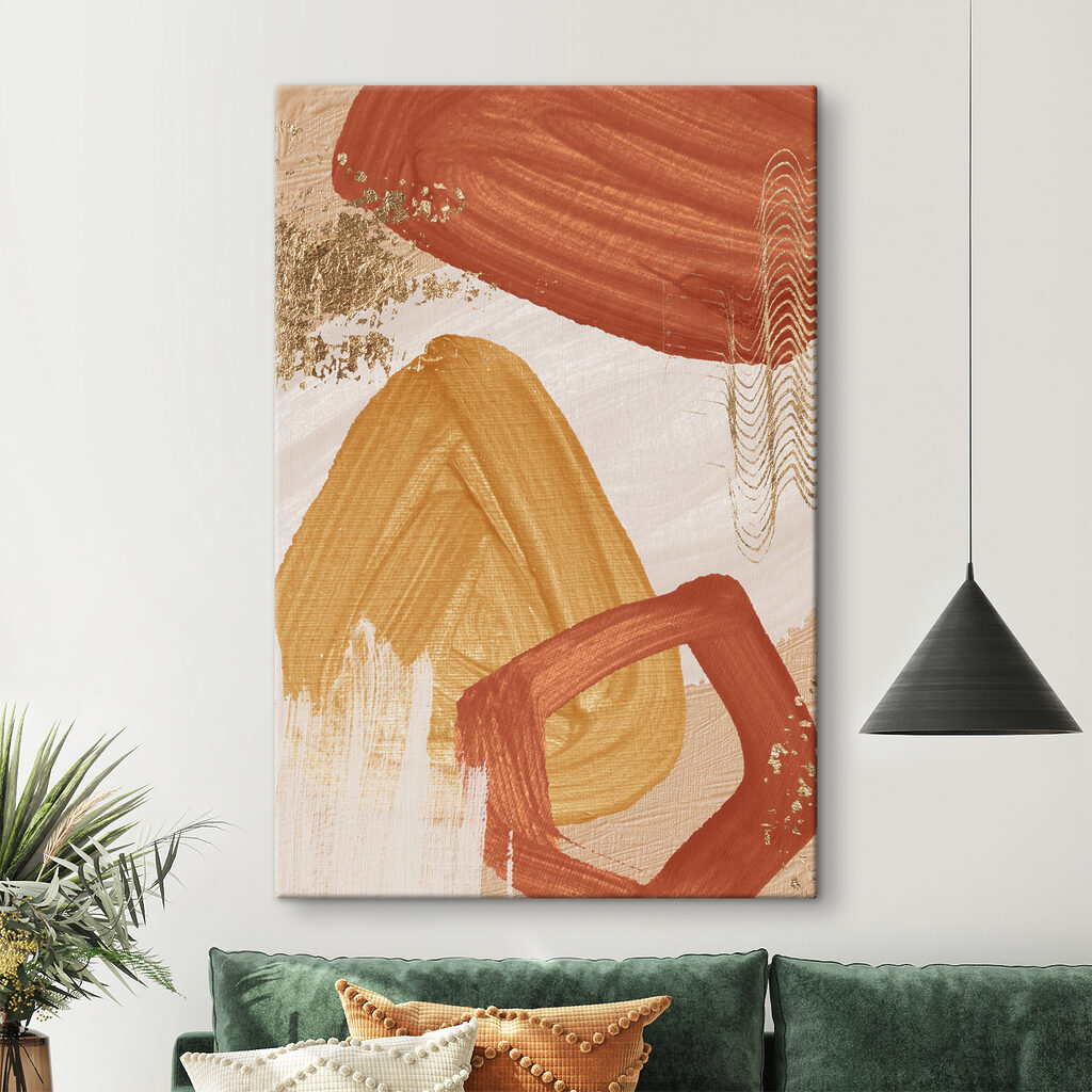 A close up of a painting