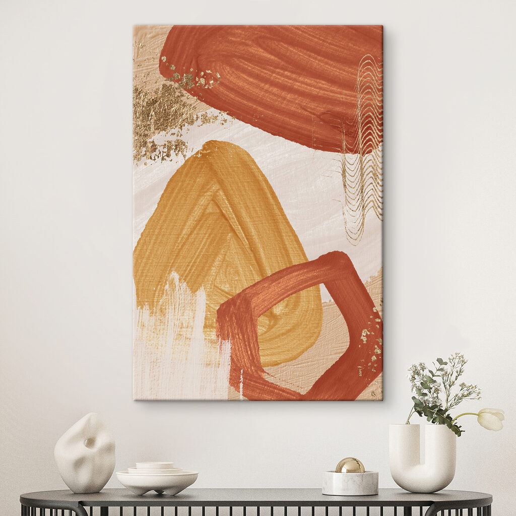 A close up of a painting