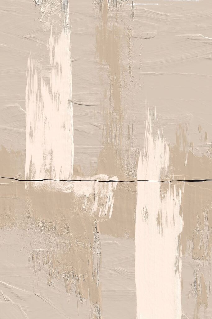 A white and brown paint on a wall