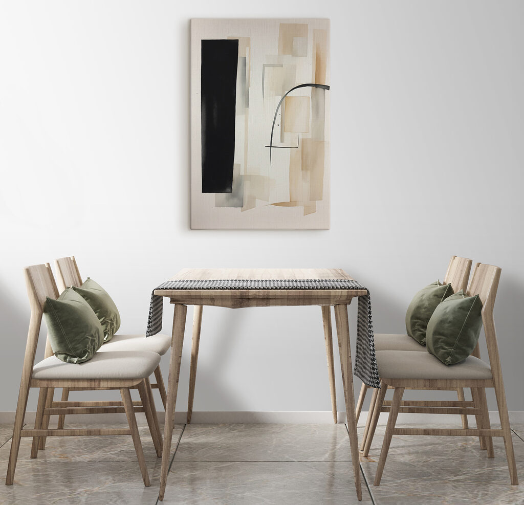 A painting of a black rectangle and rectangle