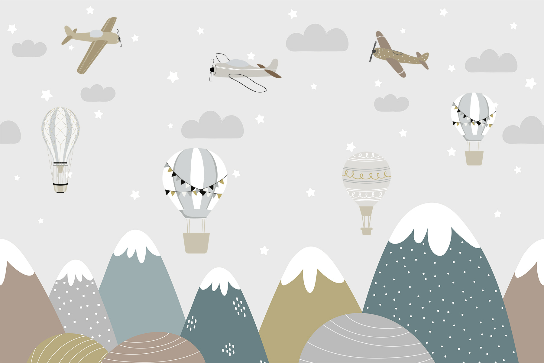 A wallpaper with mountains and airplanes A wallpaper with mountains and airplanes