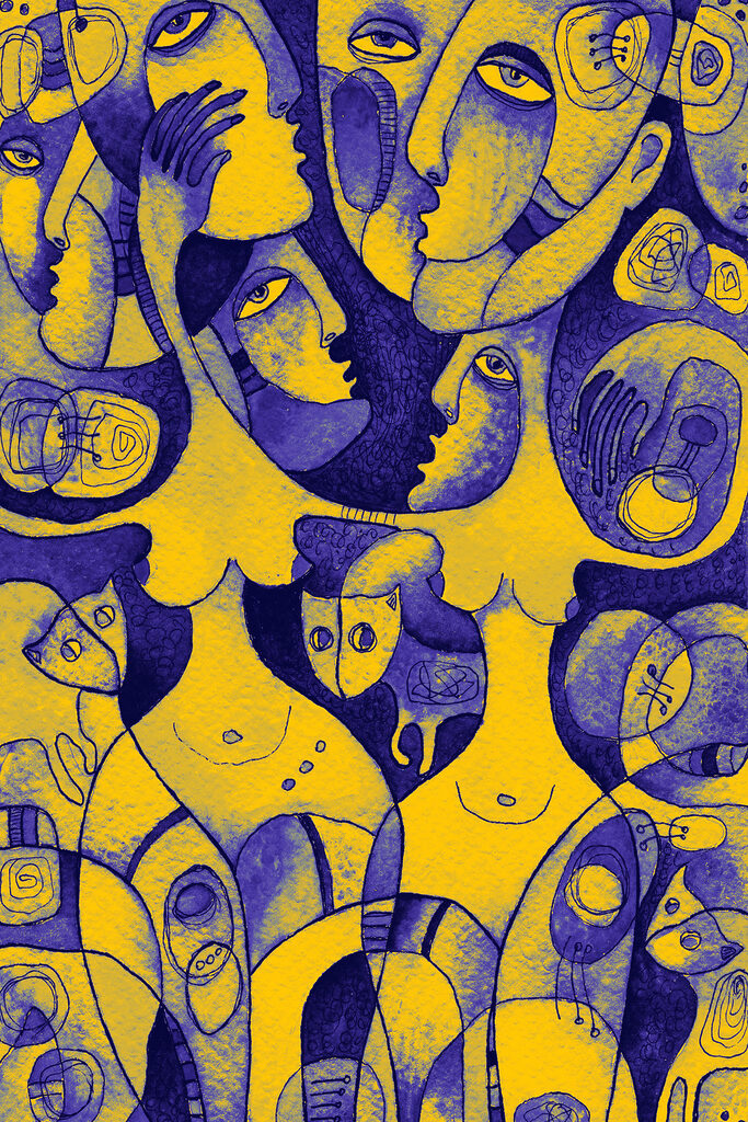 A group of people with faces