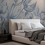 Fotótapéta Virágok rajza egy repedezett falon