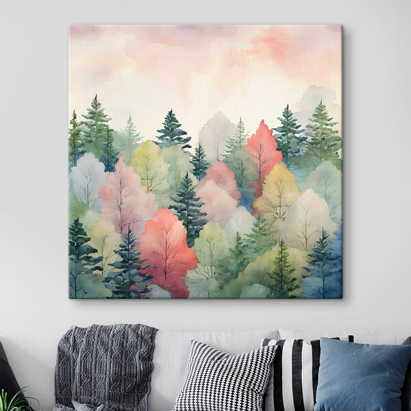 A watercolor painting of trees A watercolor painting of trees