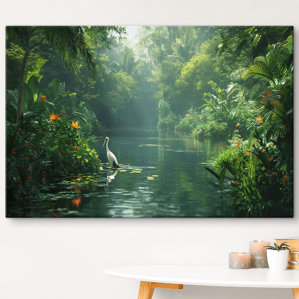 A bird in a river