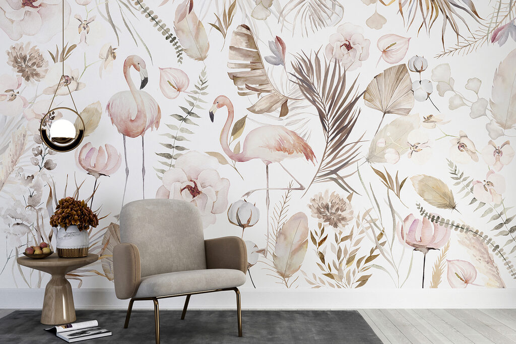 Akvarell festmény flamingókról és virágokról w00507pig4r 1024x683 - Akvarell festmény flamingókról és virágokról - tegory