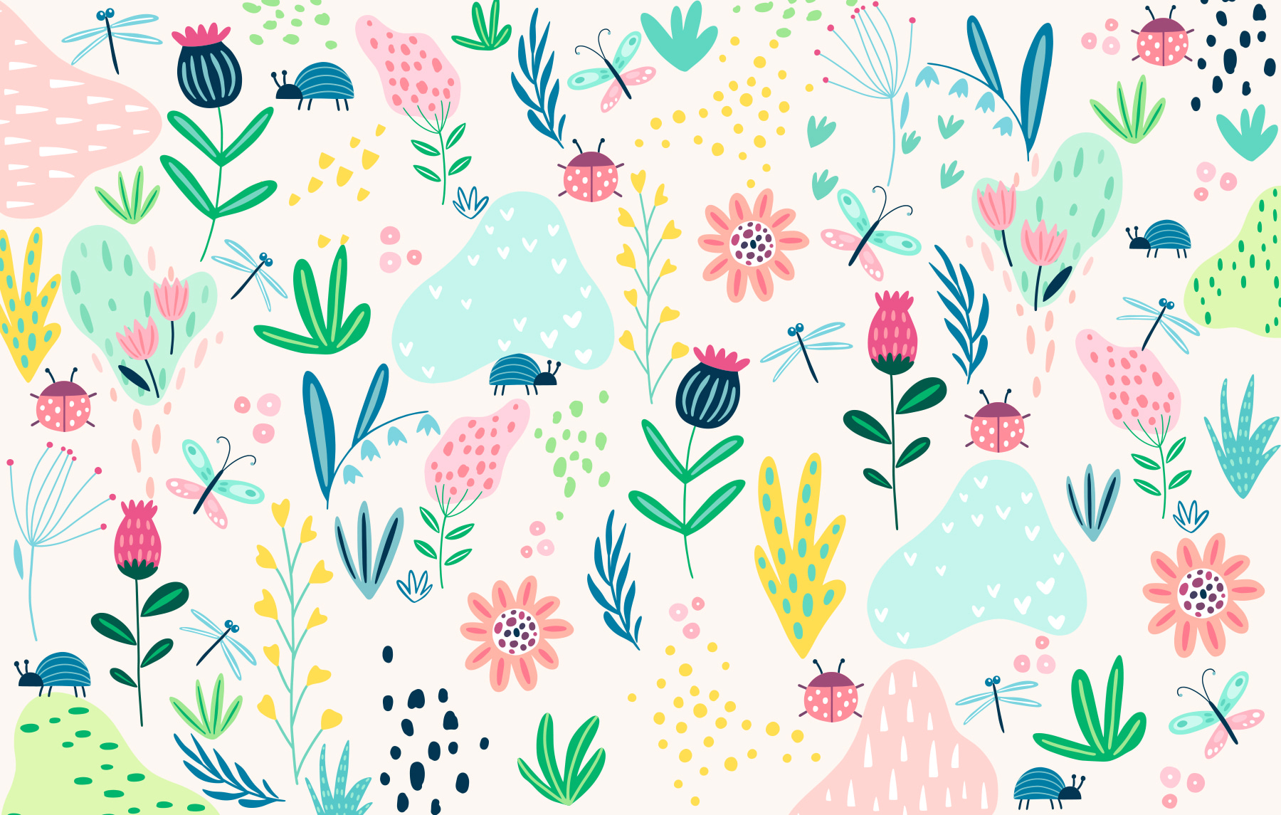 w00554p - Virágok és rovarok mintája - tegory