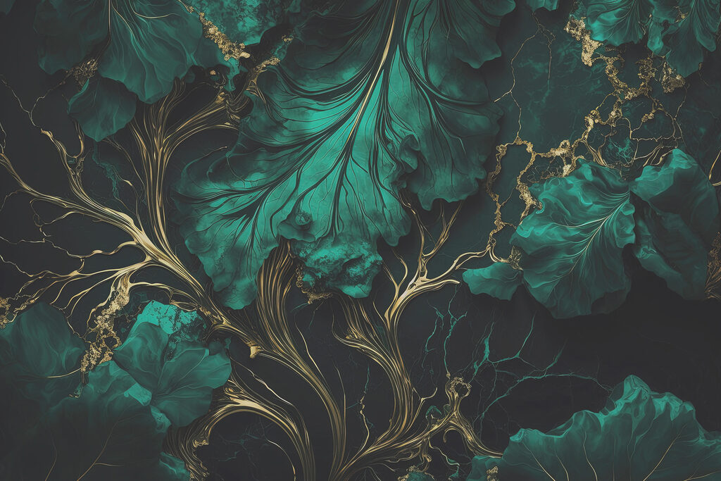 s34486p 1024x683 - Elegáns teáskék levelek fémes erezettel - tegory