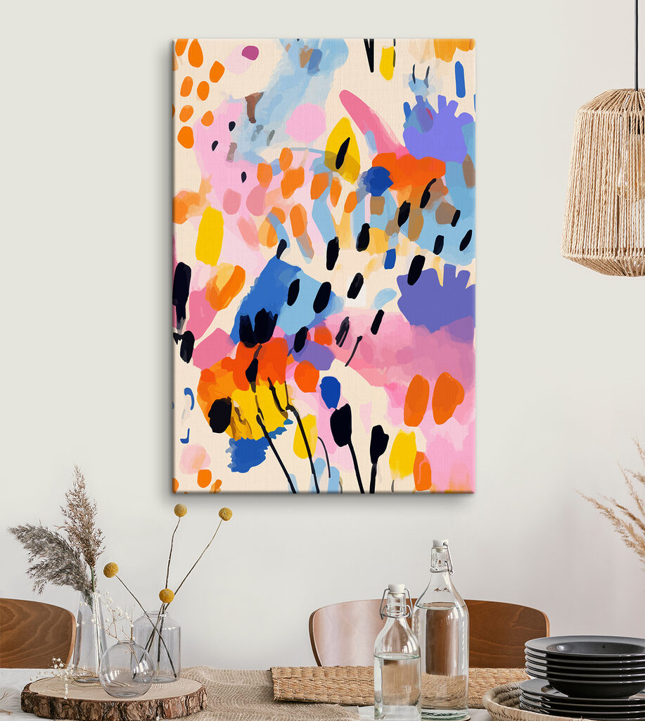 s36597piq24 917x1024 - Színes festmény fekete pontokból és foltokból - tegory