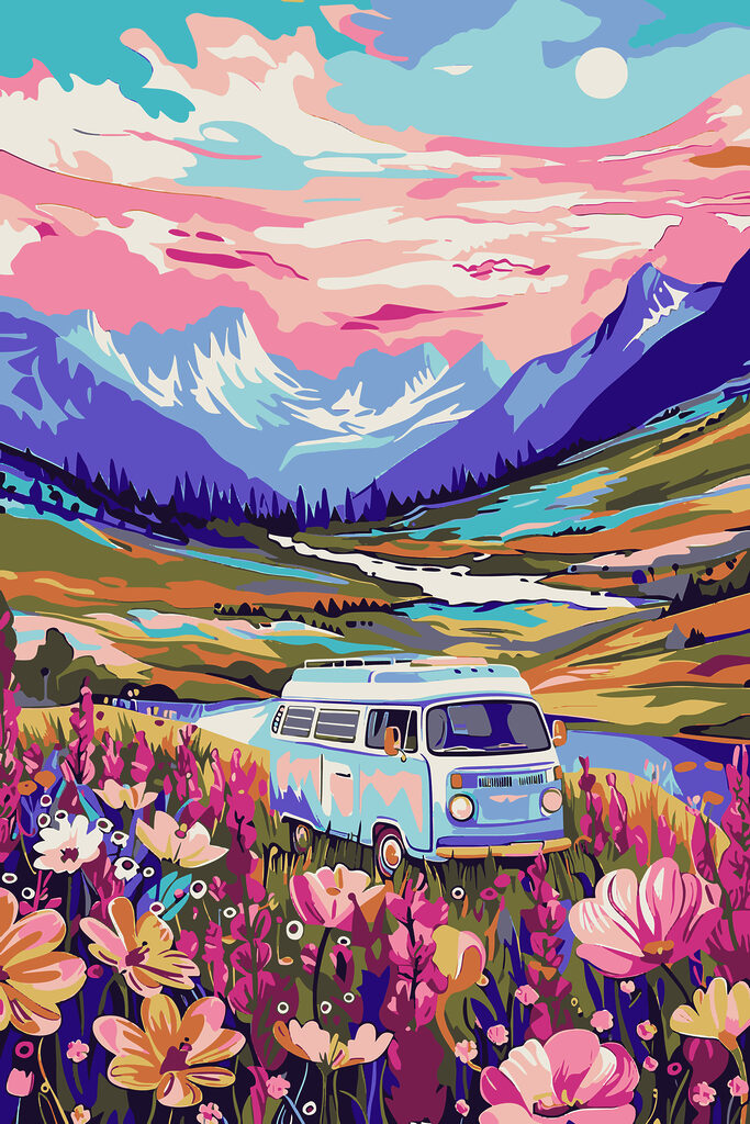 Egy virágmezőn áthaladó furgon s38260p 683x1024 - Egy virágmezőn áthaladó furgon - tegory