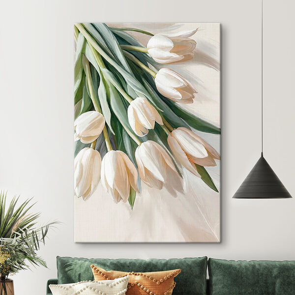 Közelkép fehér tulipánokról Közelkép fehér tulipánokról