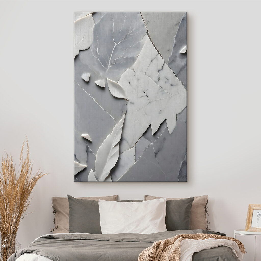 Fehér és szürke márvány felület levelekkel s38272pib155m 1024x1024 - Fehér és szürke márvány felület levelekkel - tegory