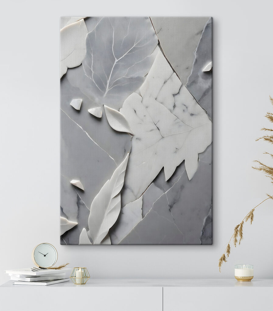 Fehér és szürke márvány felület levelekkel s38272pih25 897x1024 - Fehér és szürke márvány felület levelekkel - tegory