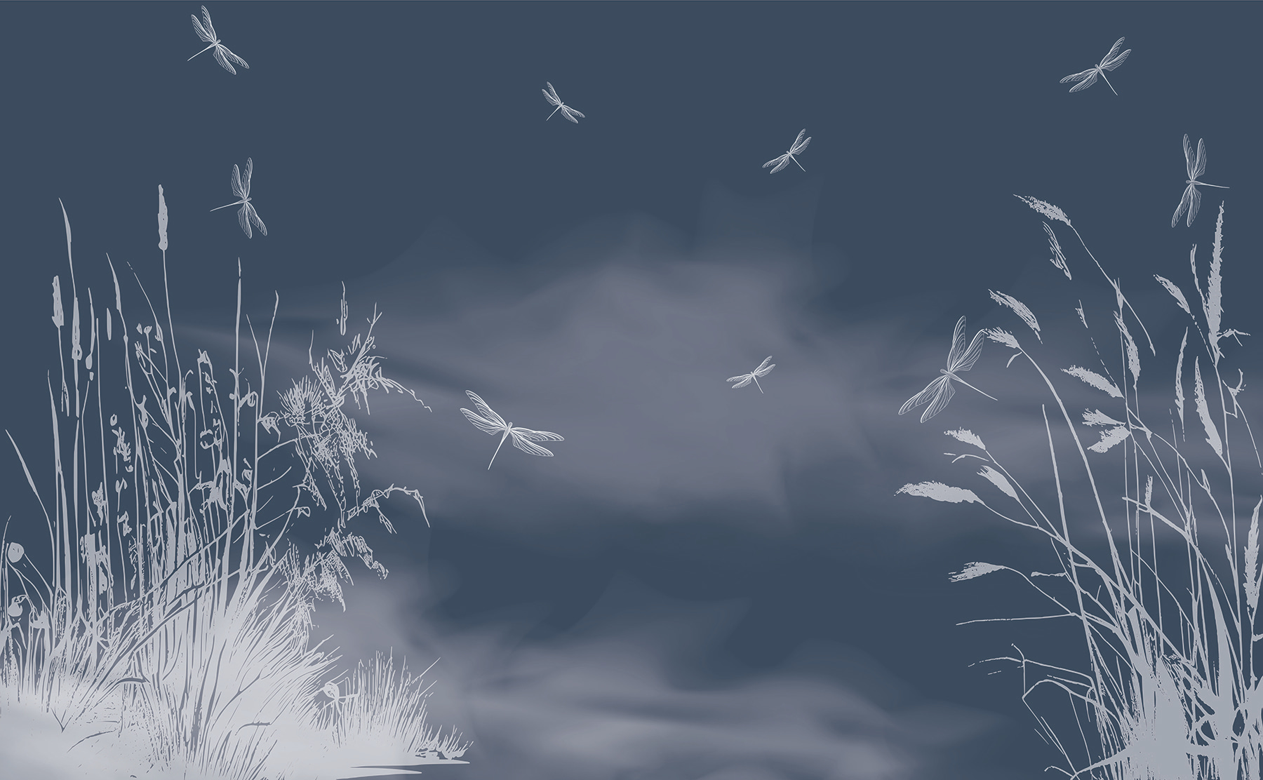 Dragonflies flying in the sky