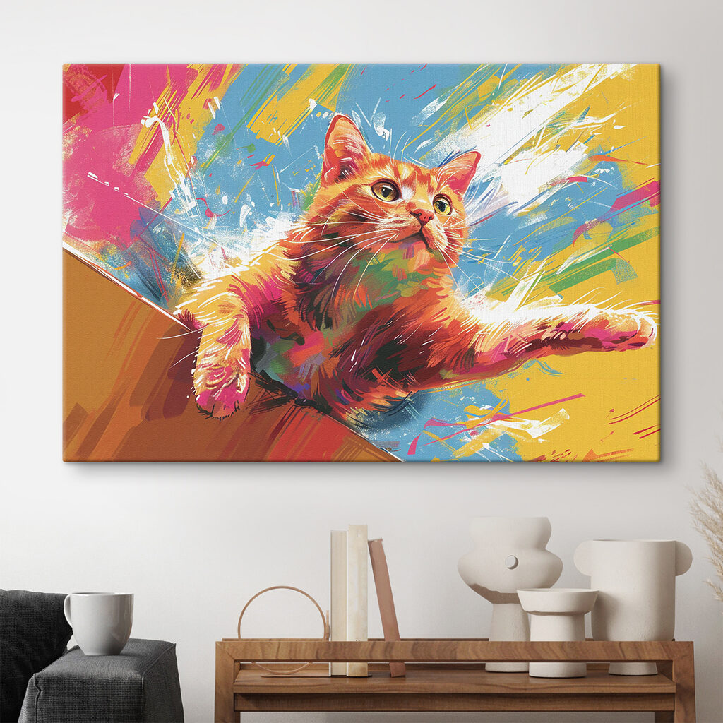 A cat with its paw out