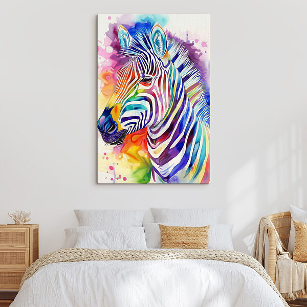 Egy színes zebra szivárvány színekkel Egy színes zebra szivárvány színekkel