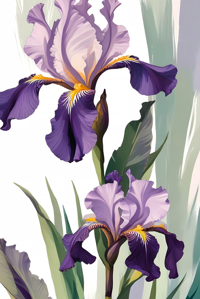 A purple and yellow irises A purple and yellow irises