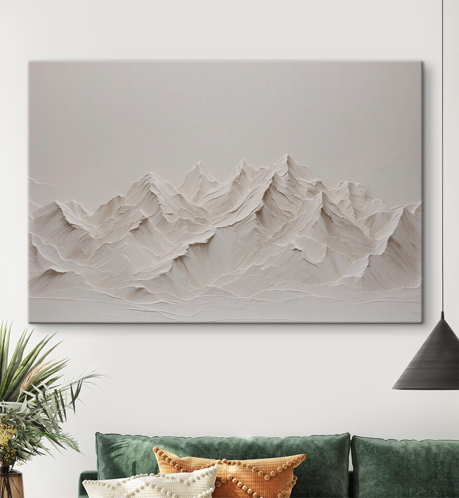 A white mountain range with snow