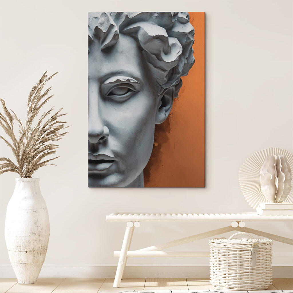 A statue of a man's face