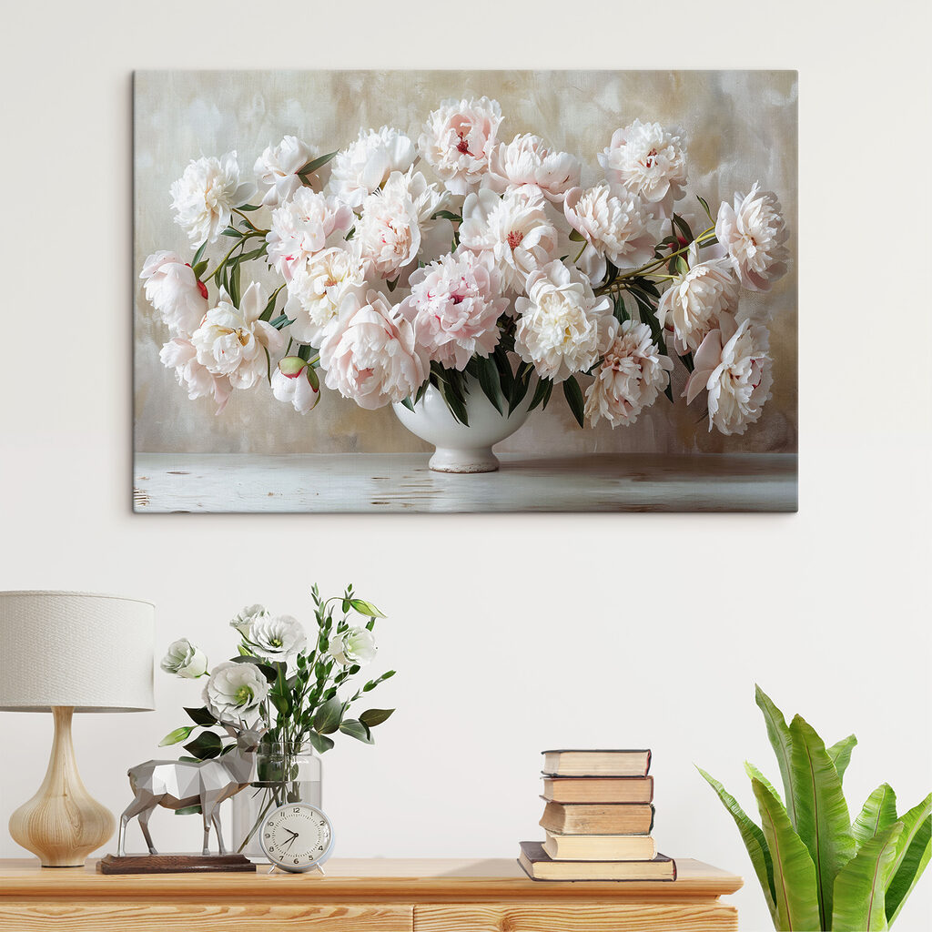 A vase of white flowers