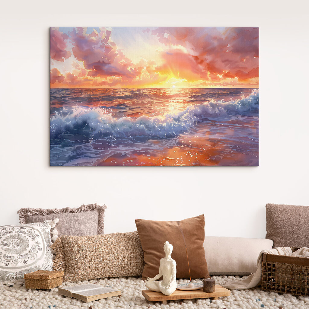 A sunset over the ocean A sunset over the ocean