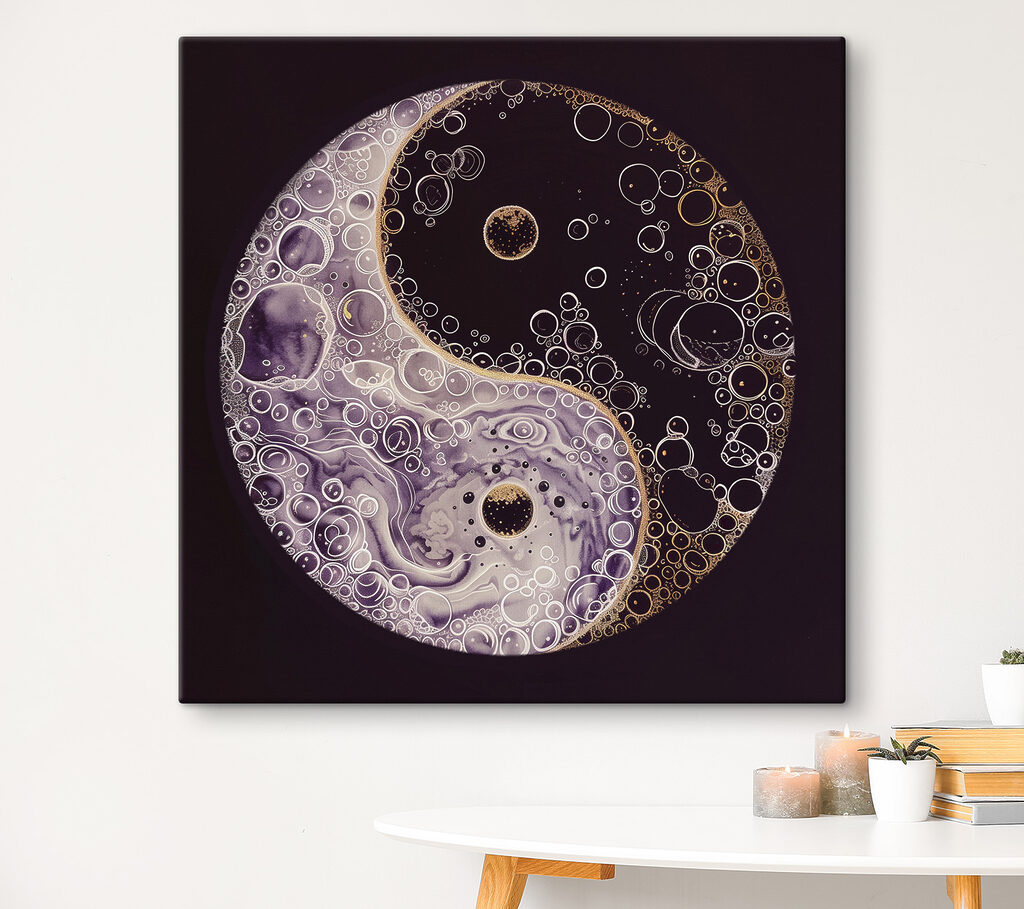 A yin yang symbol with bubbles A yin yang symbol with bubbles