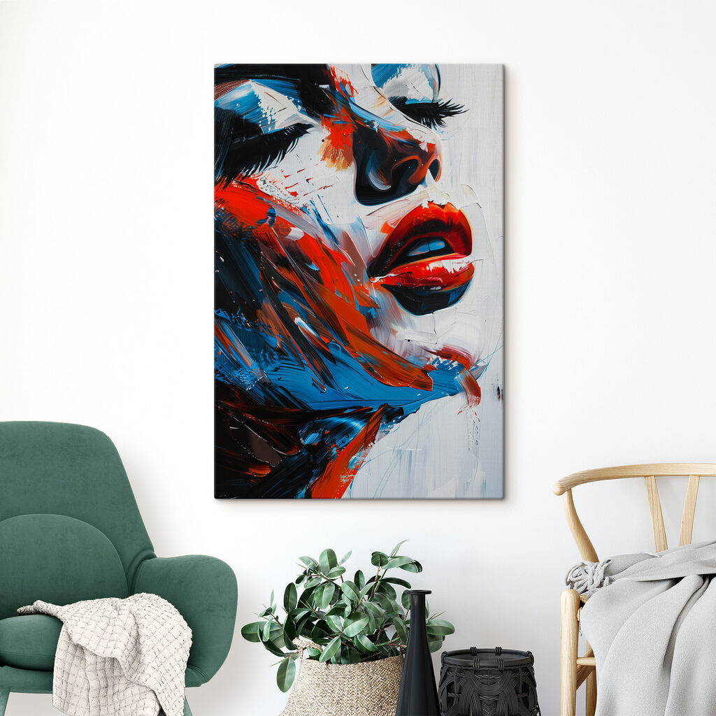 A painting of a woman's face