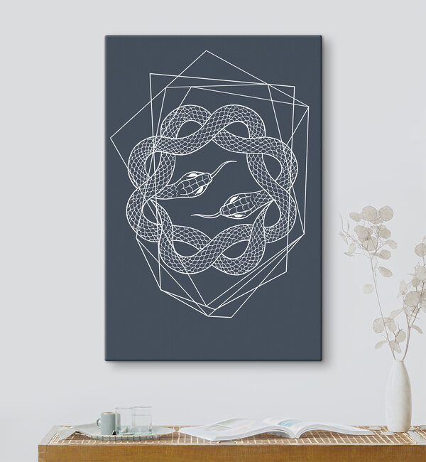 A white snake in a circle A white snake in a circle
