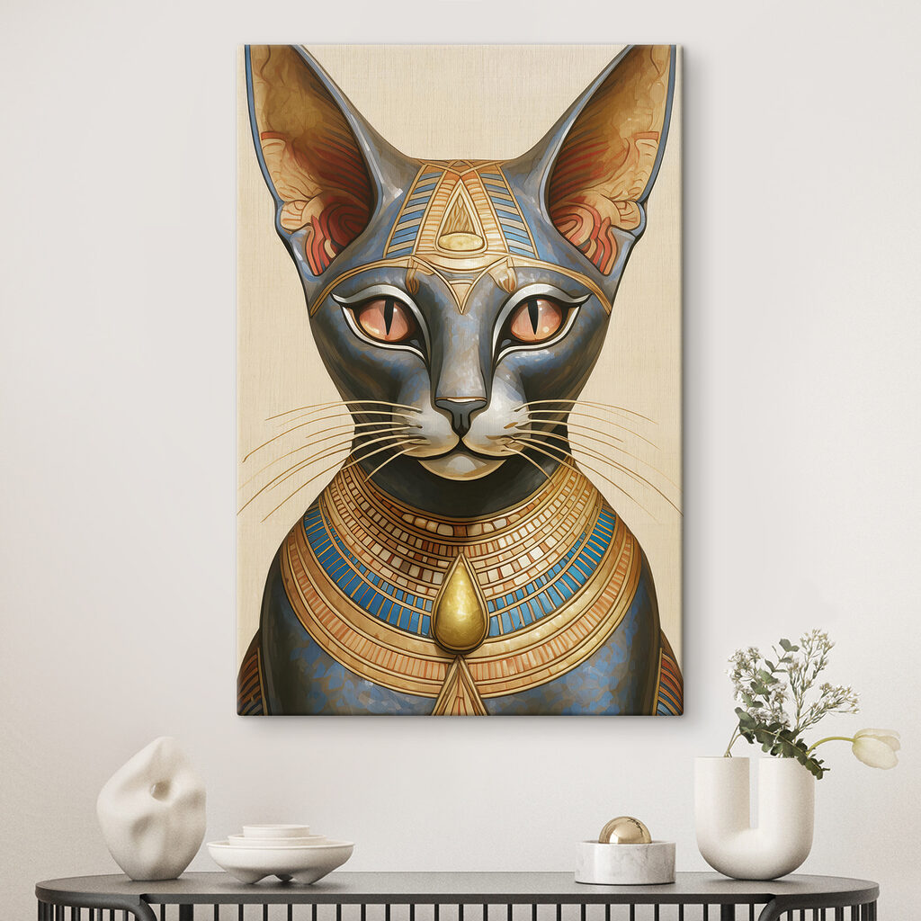 Majestic Egyptian Cat in Regalia