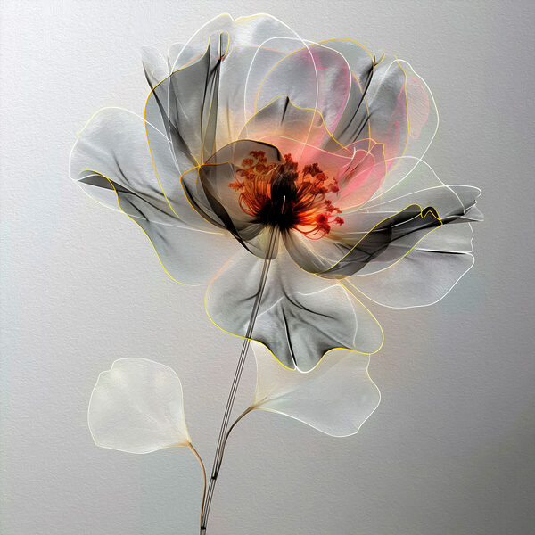 A transparent flower with a leaf A transparent flower with a leaf