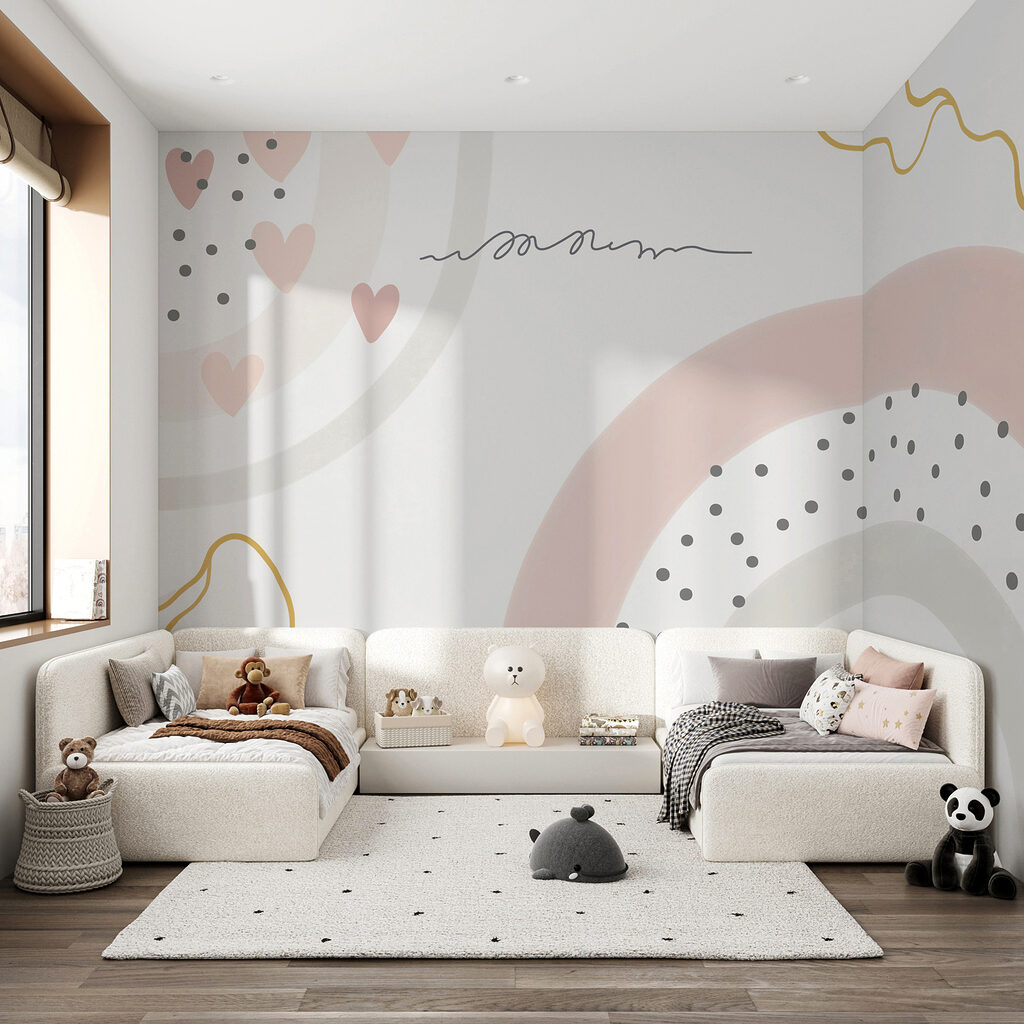 u99373pir8ms 1024x1024 - Fehér háttér rózsaszín és szürke körökkel és pöttyökkel - tegory