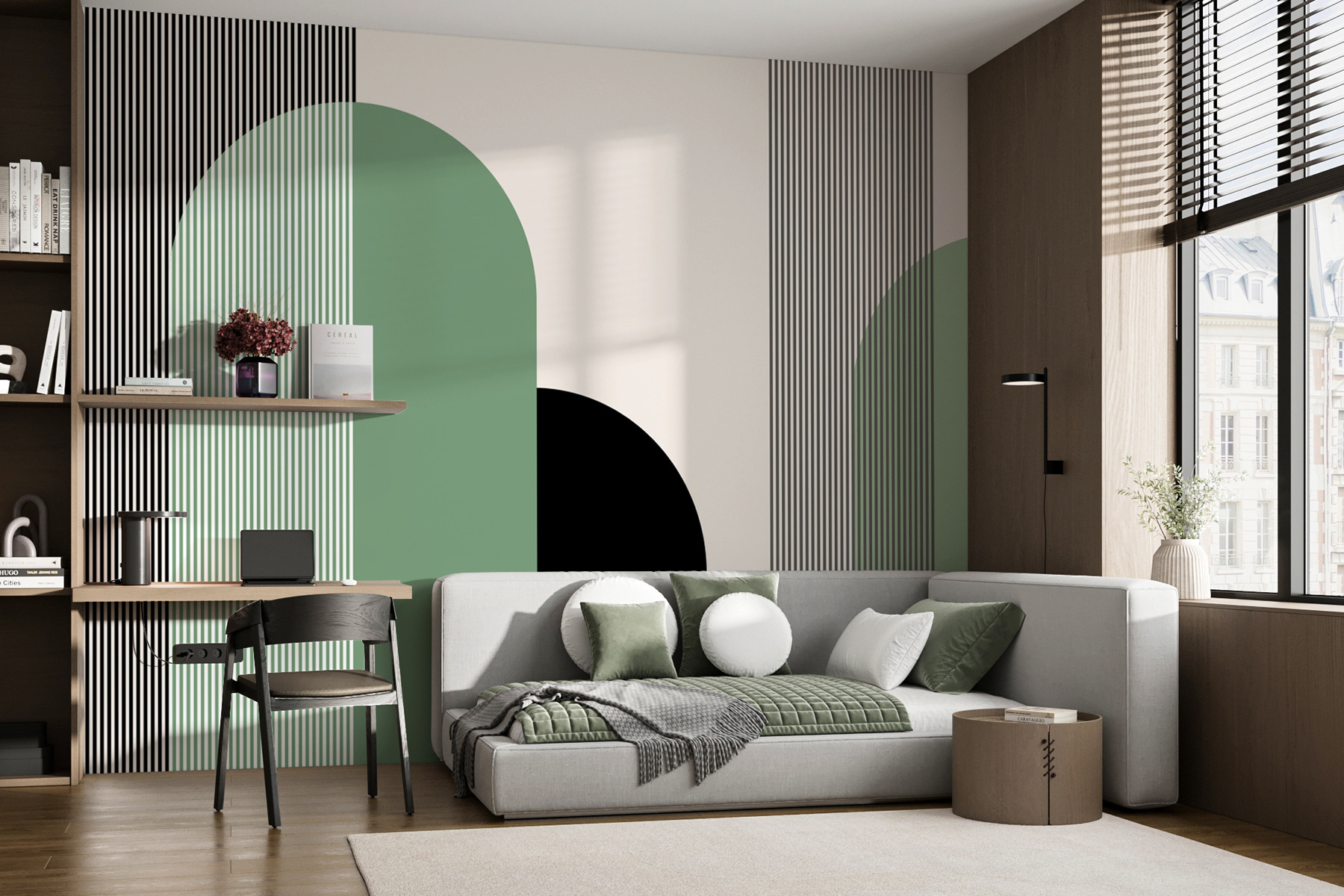 w00631v1pib2mr - Zöld és fekete geometriai formák - tegory