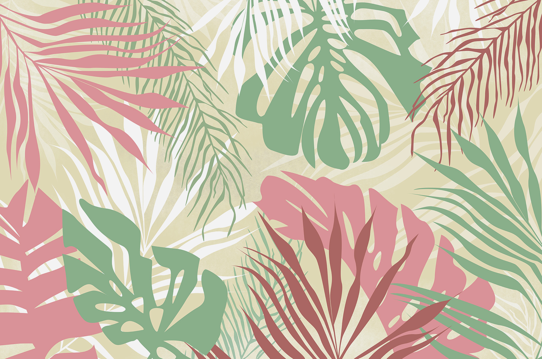 w00676p - Levelek mintája fehér háttéren - tegory