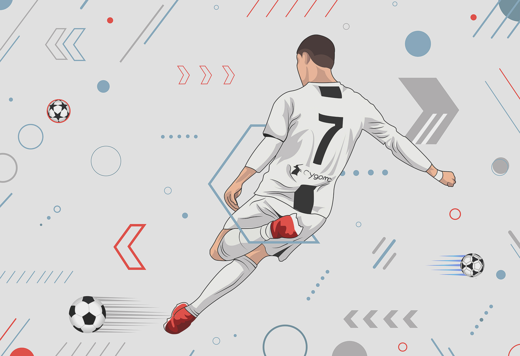 A football player kicking a ball