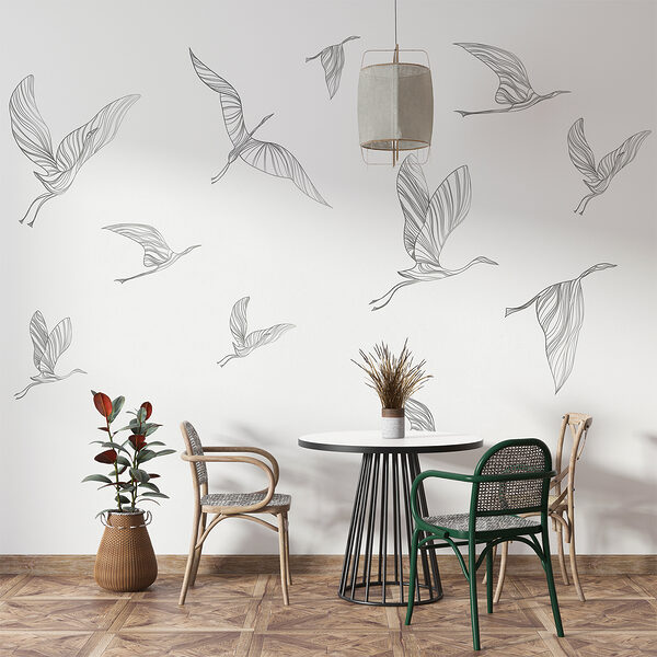 A group of birds flying