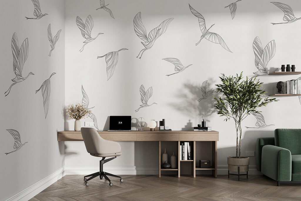 A group of birds flying