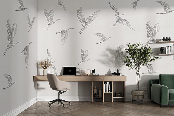 A group of birds flying