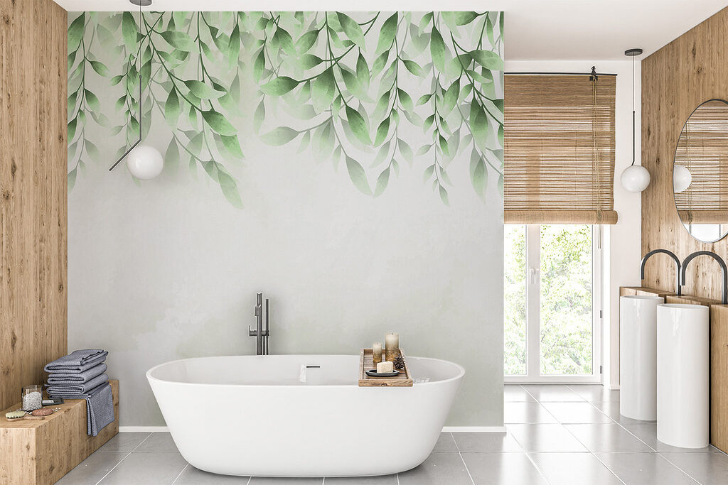 A green leaves on a white background A green leaves on a white background