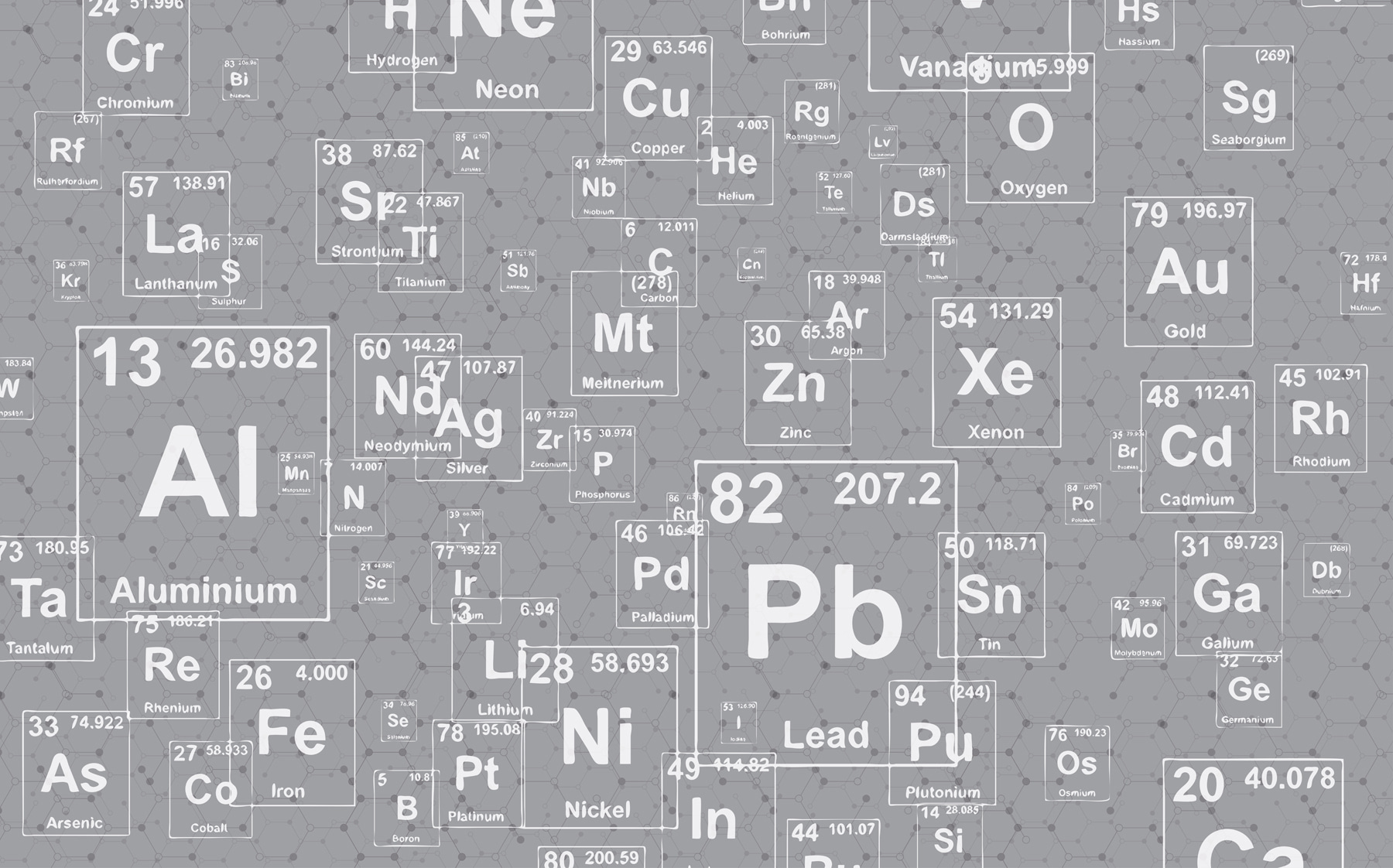 A pattern of periodic table elements A pattern of periodic table elements